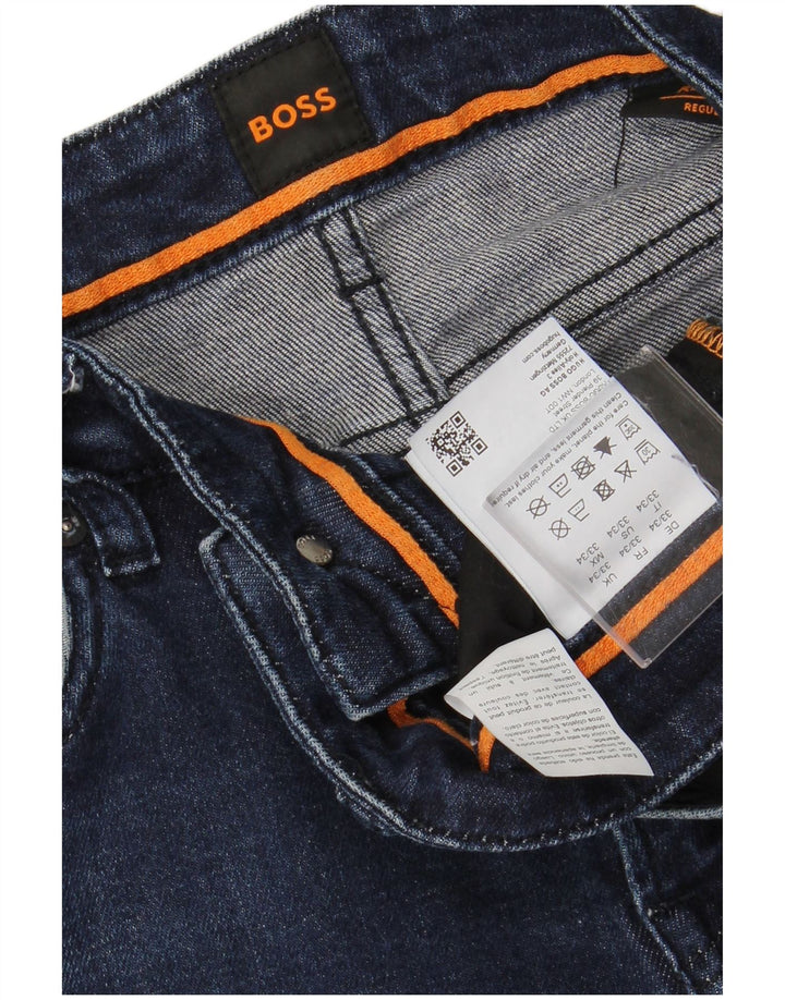 Blugi slim pentru bărbați HUGO BOSS L33 L34 Bumbac albastru