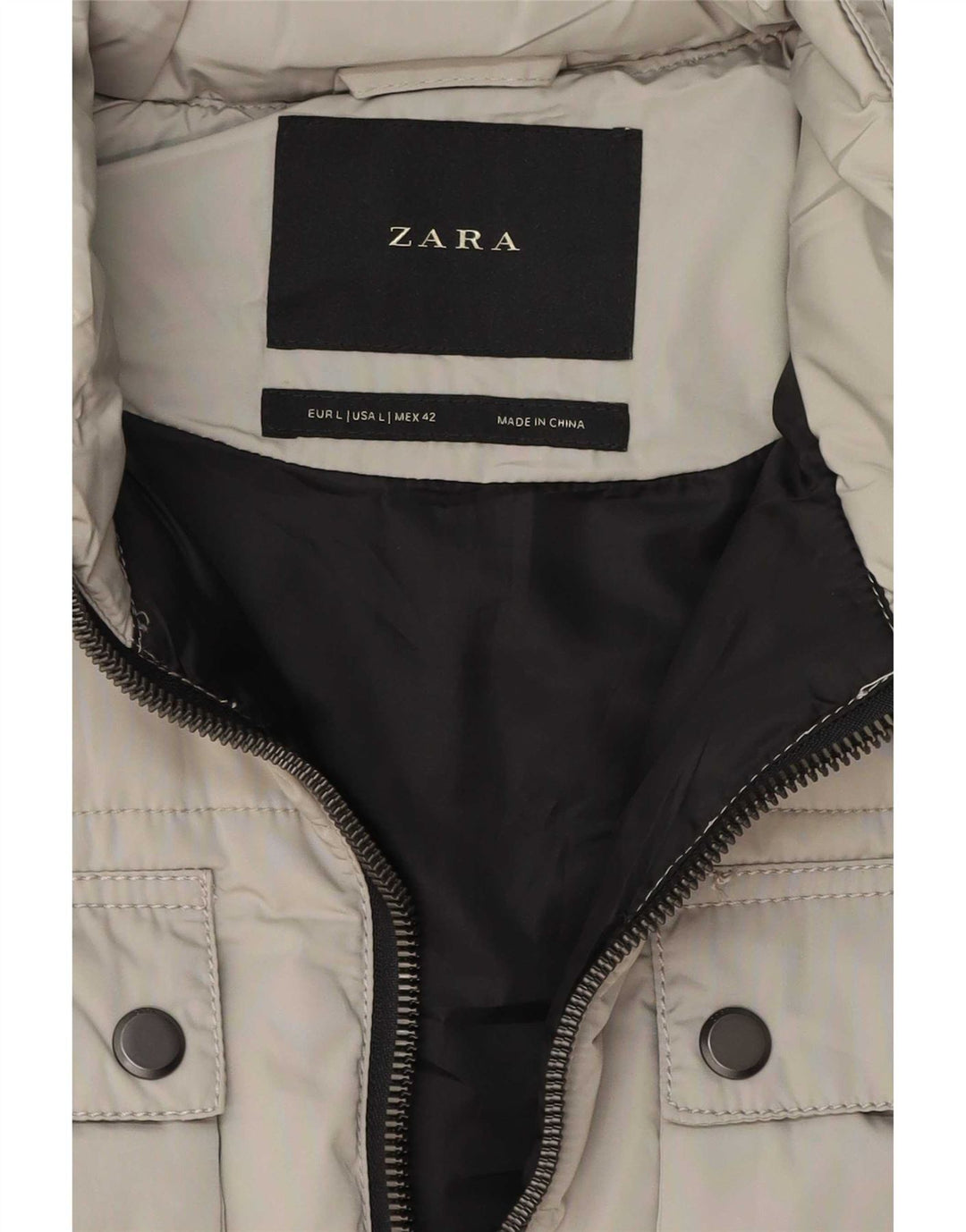 Gilet căptușit pentru bărbați Zara UK 40 Large Gri