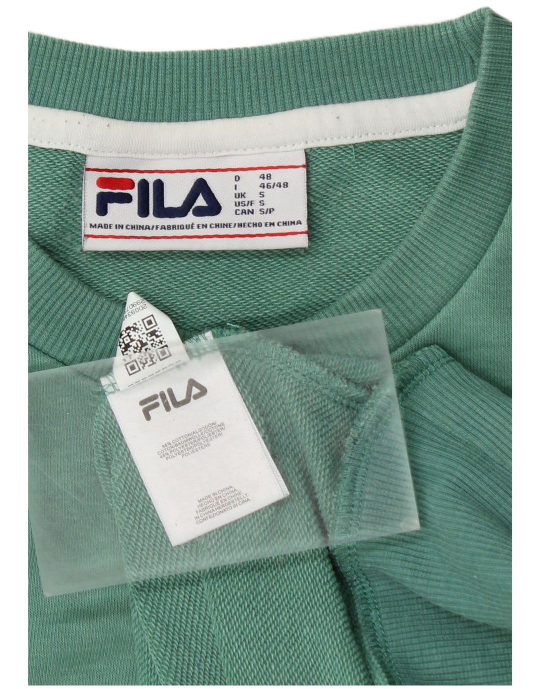 FILA Mens Graphic Sweatshirt Jumper Small Green Cotton