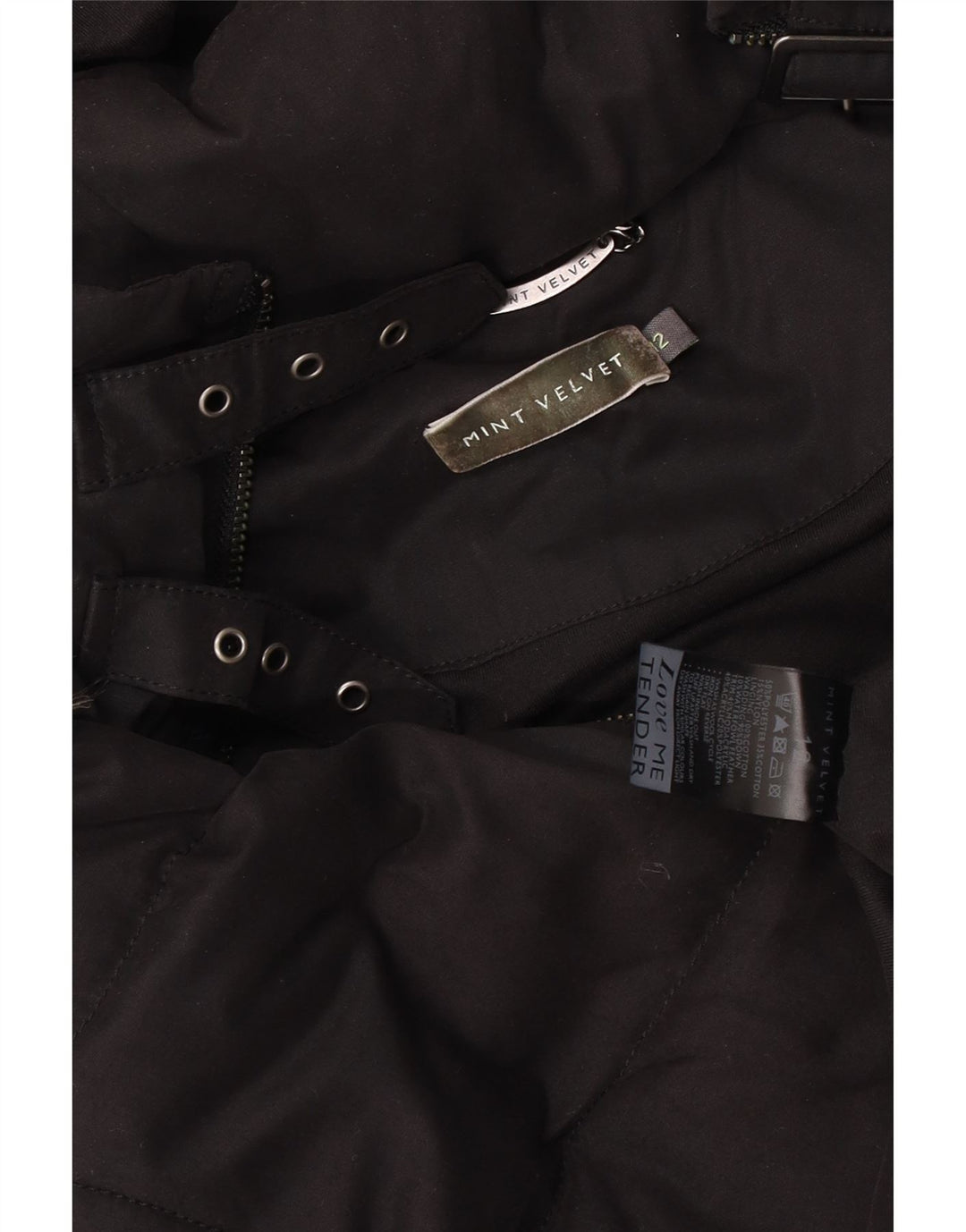 MINT VELVET Gilet căptușit cu glugă pentru femei UK 12 Poliester mediu negru
