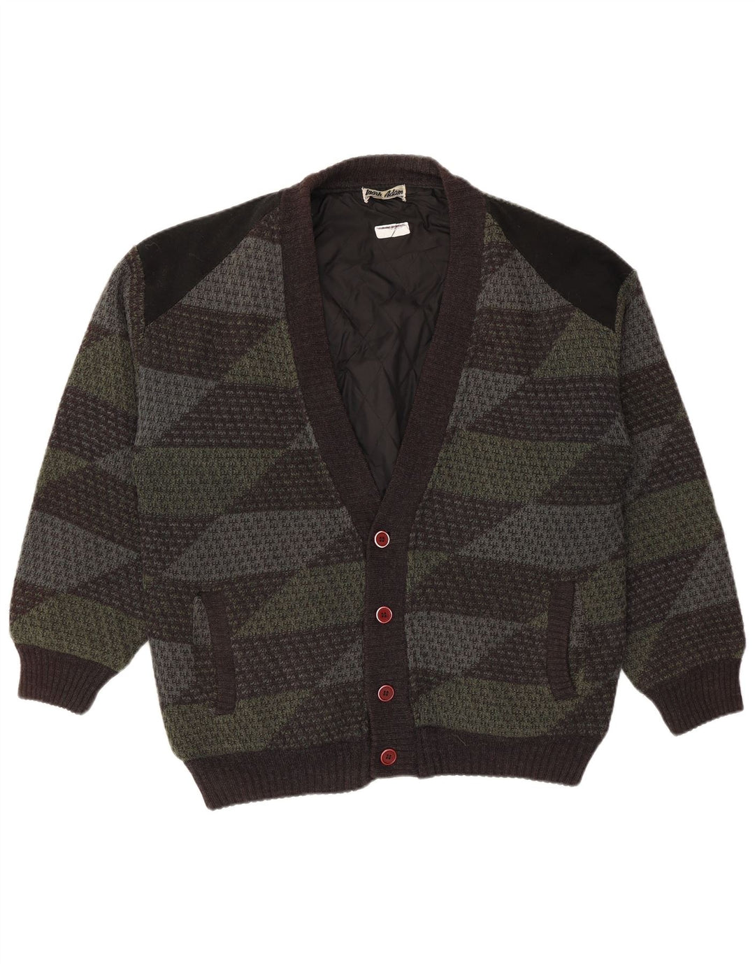 Mark Adam Pulover Cardigan Bărbați IT 48/50 Verde Mediu Geometric Poliacrilic