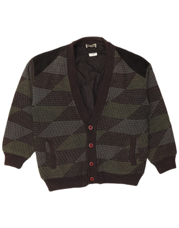 Mark Adam Pulover Cardigan Bărbați IT 48/50 Verde Mediu Geometric Poliacrilic