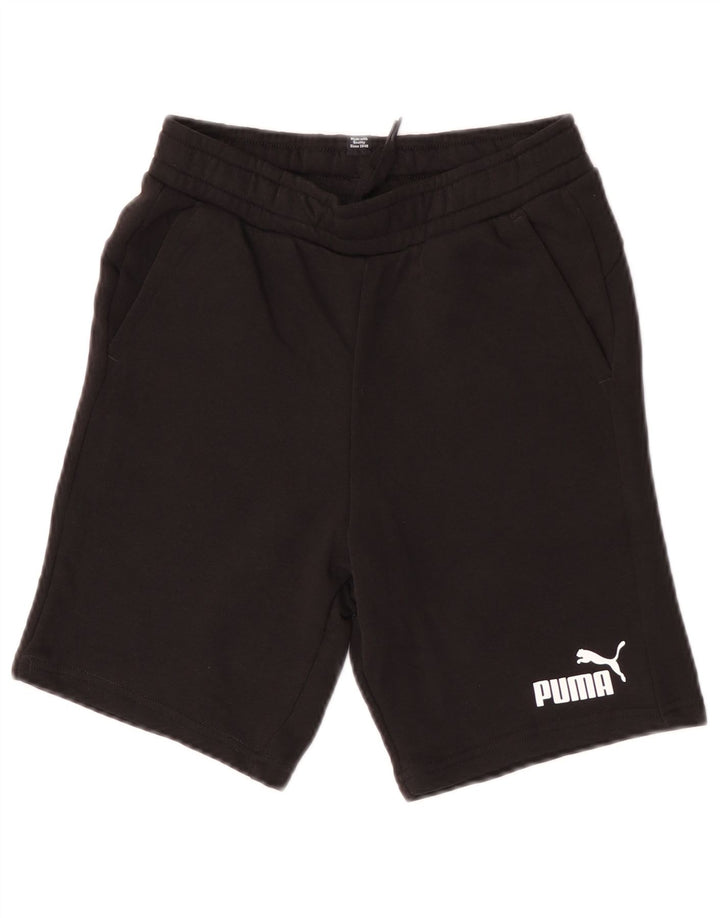 Pantaloni scurți sport Puma pentru băieți 11-12 ani, bumbac negru