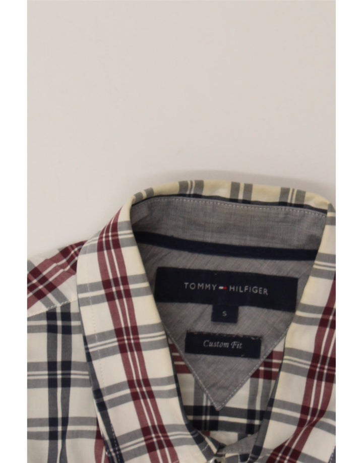 TOMMY HILFIGER Mens Custom Fit Shirt Small White Check Cotton Vintage Tommy Hilfiger and Second-Hand Tommy Hilfiger from Messina Hembry 