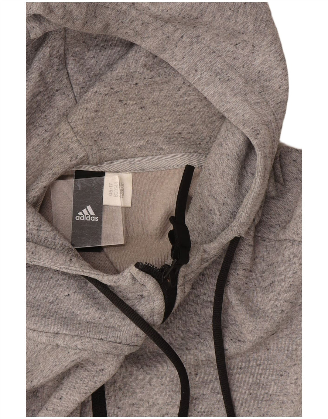 Pulover cu capotă cu fermoar și grafic Adidas pentru bărbați, gri mediu pete
