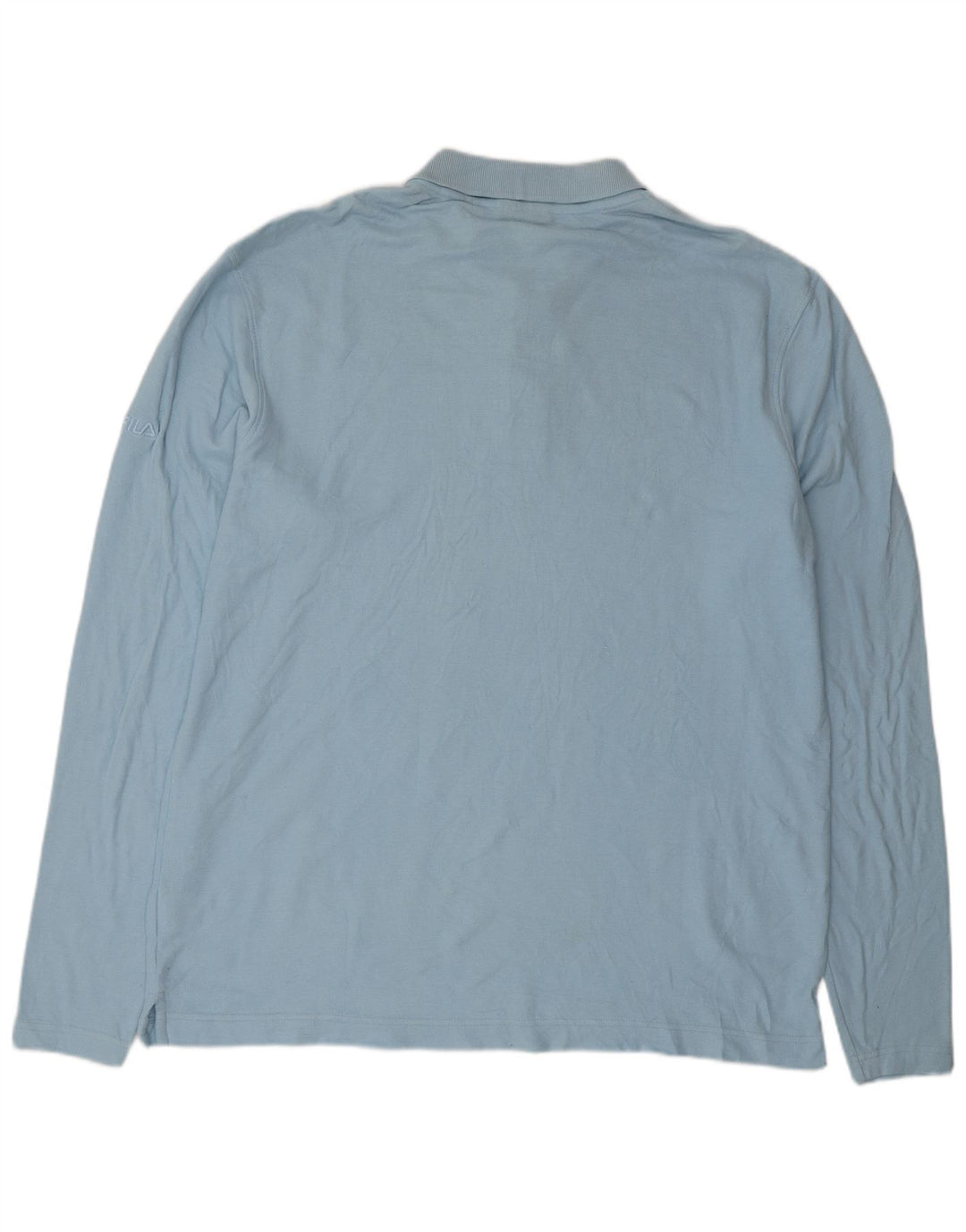 Cămașă polo pentru bărbați FILA cu mânecă lungă, XL, bumbac, albastru