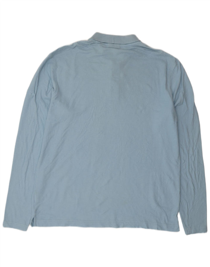 Cămașă polo pentru bărbați FILA cu mânecă lungă, XL, bumbac, albastru