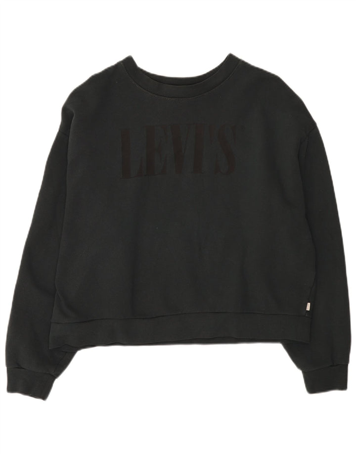 Pulover oversized Crop Levi's pentru femei UK 14 Medium Bleumarin