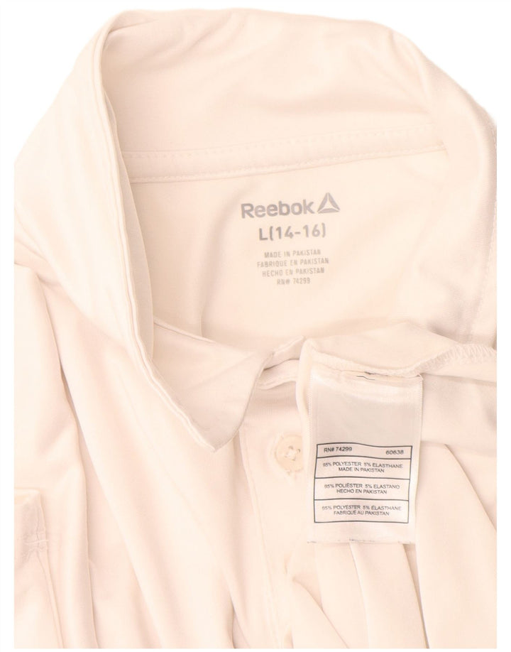 Tricou polo Reebok pentru băieți 14-15 ani, mare, alb, poliester