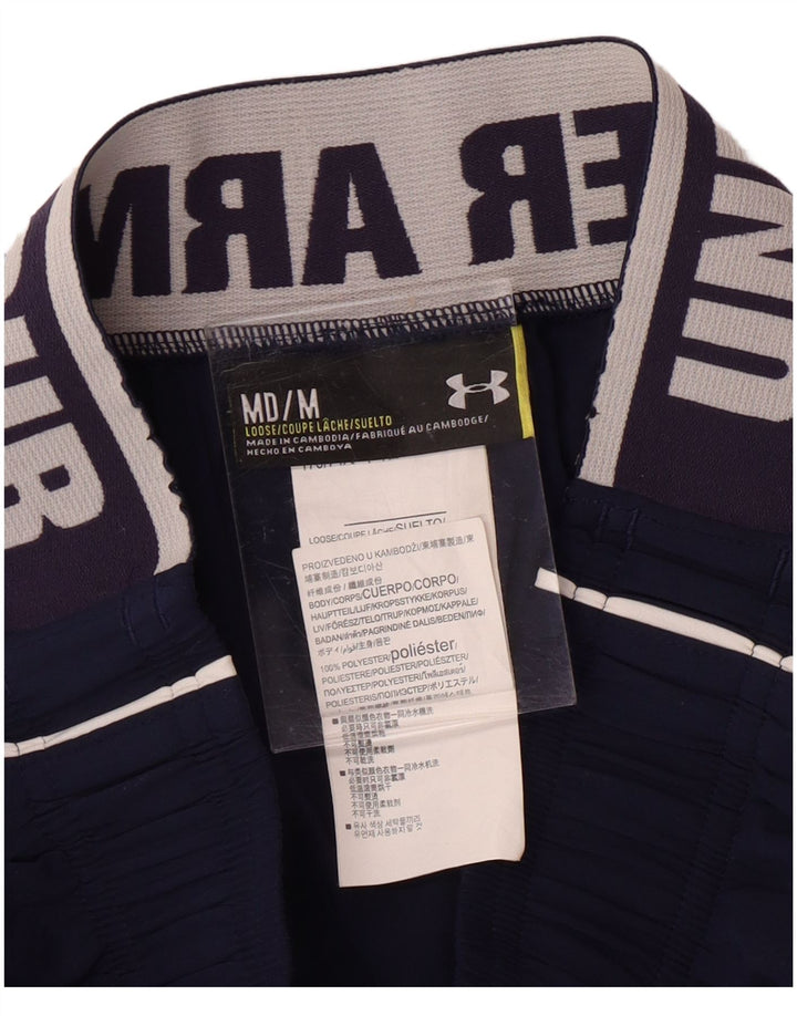 UNDER ARMOUR Mens Graphic Sport Shorts Medium Navy Blue Polyester Sports