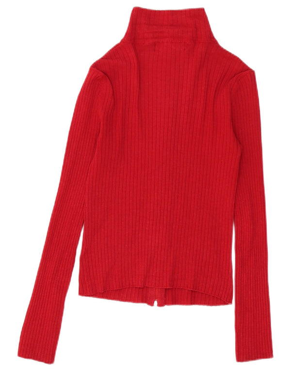 Pulover cardigan pentru femei Zara UK 12 Medium Red Ramie