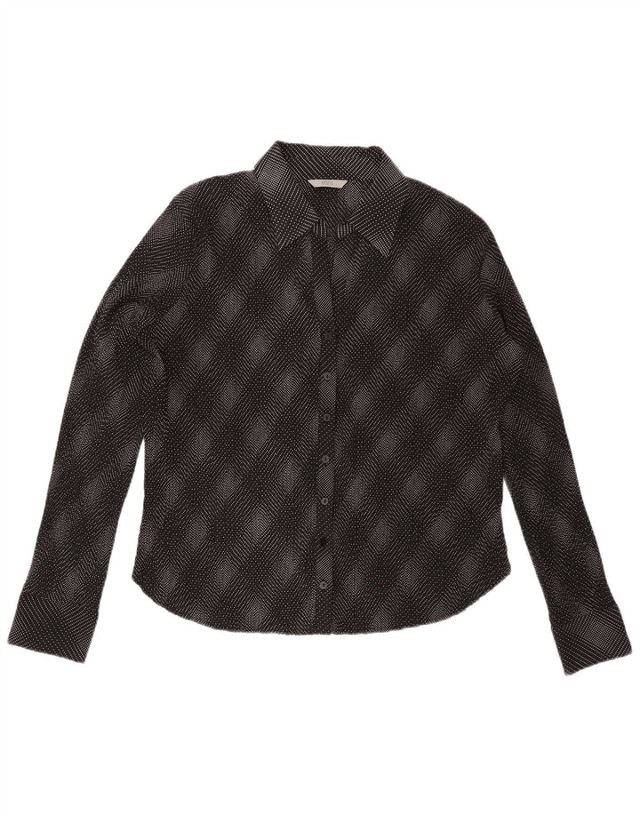 Bluză cămașă pentru femei Marks & Spencer UK 20 2XL Poliester cu check negru