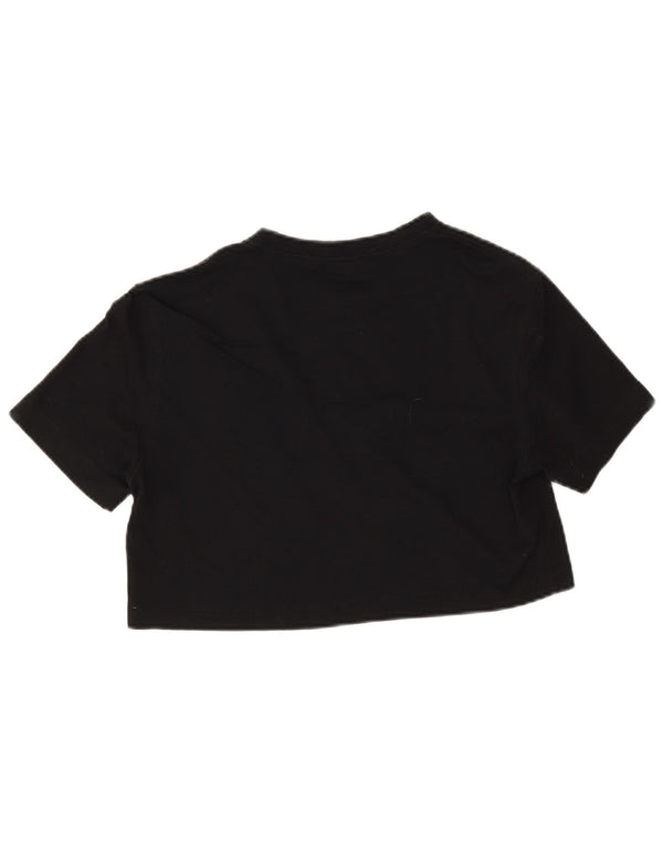 Calvin Klein Jeans Tricou cu grafic crop pentru femei Top UK 14 Medium Black