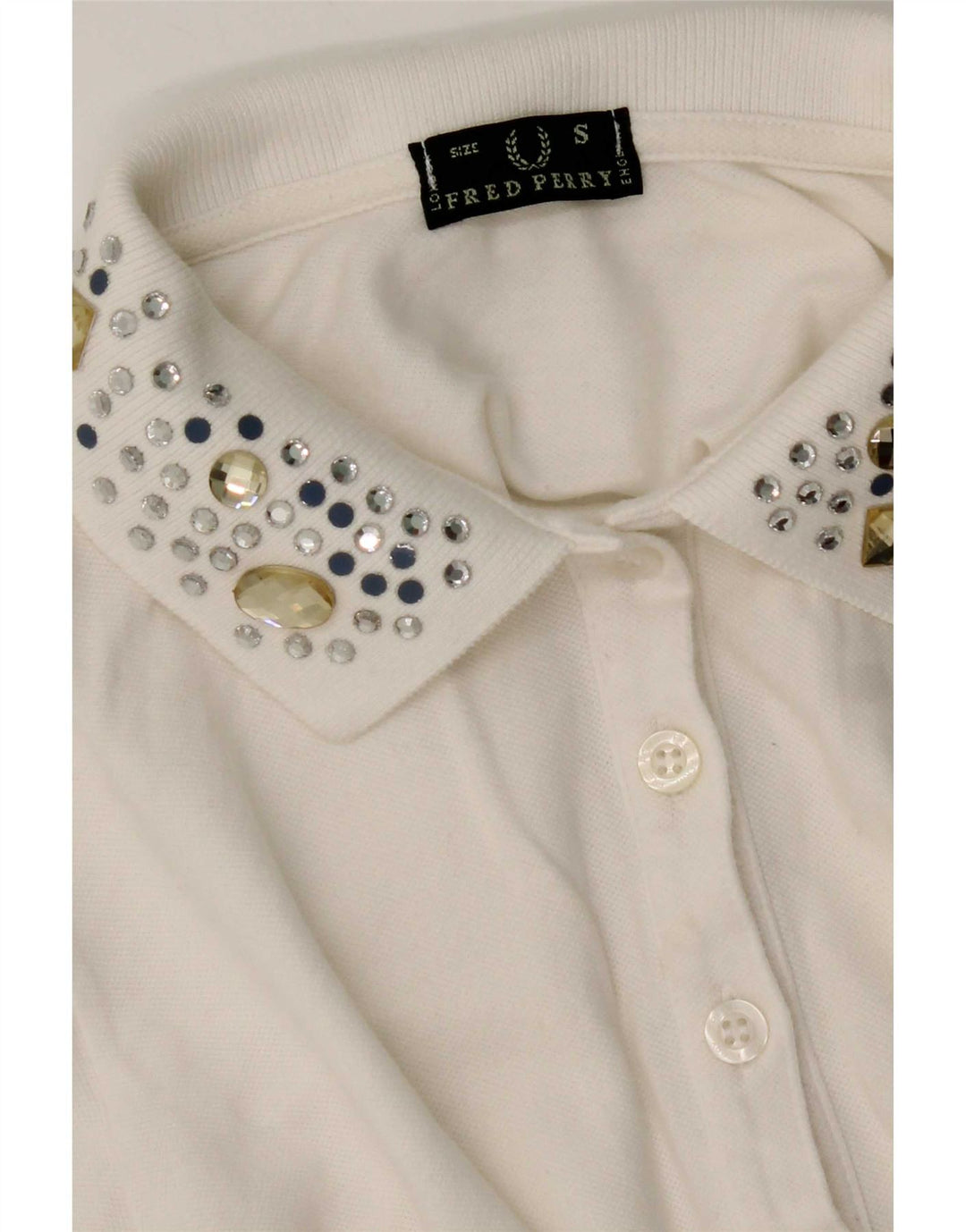 Tricou polo Fred Perry pentru femei UK 10 Small White