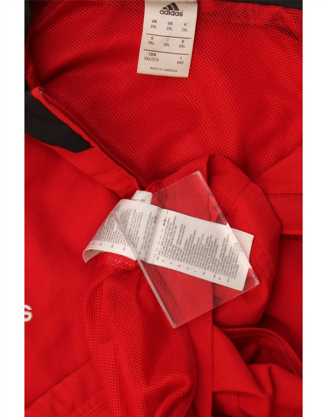 Jachetă de trening pentru bărbați Adidas, 2XL, roșu, poliester color bloc