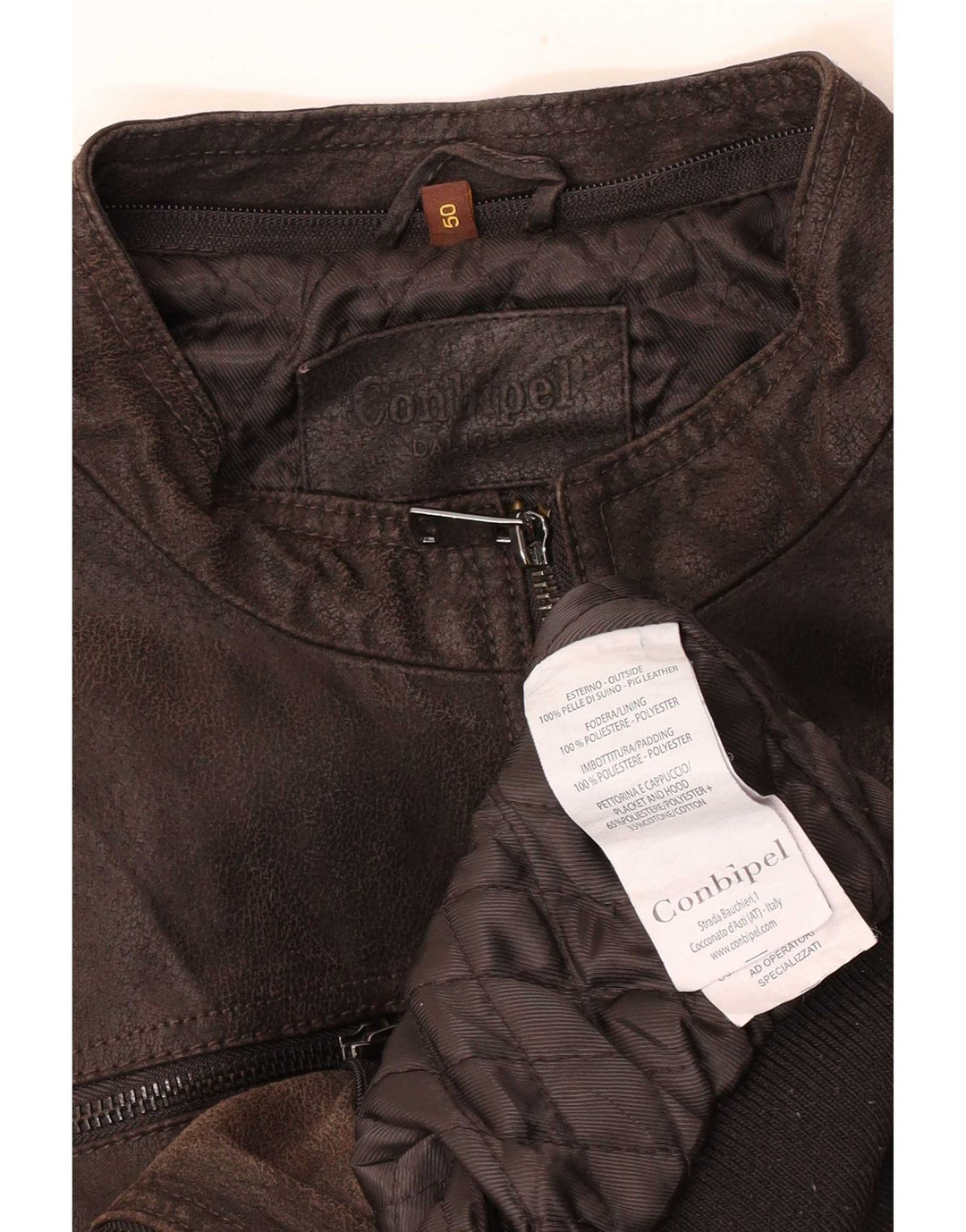 Bomber din piele pentru bărbați Conbipel IT 50 Large Brown