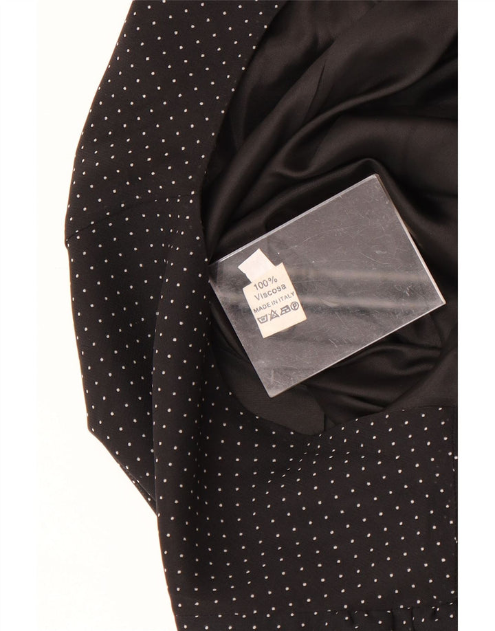 Rochie vintage mini A-Line pentru femei IT 42 Medium Black Spotted Viscose