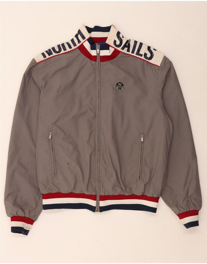 Jachetă bomber grafică pentru bărbați NORTH SAILS UK 42 XL Gri din poliamidă color bloc