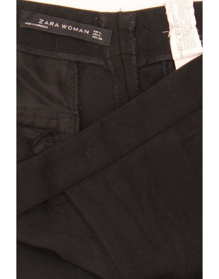 Pantaloni de damă Zara Casual Flare Mari L32 L32 Poliester negru