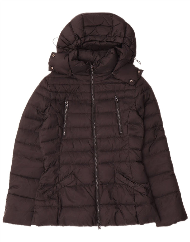 Jachetă căptușită cu glugă Benetton pentru femei IT 42 Medium Black