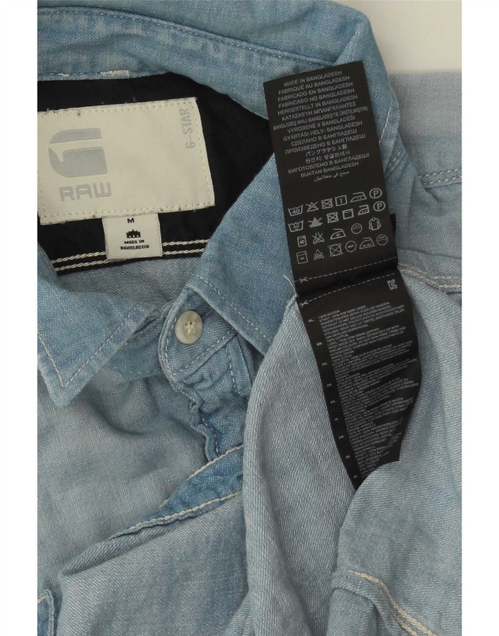Cămașă G-Star pentru bărbați din denim, bumbac albastru mediu