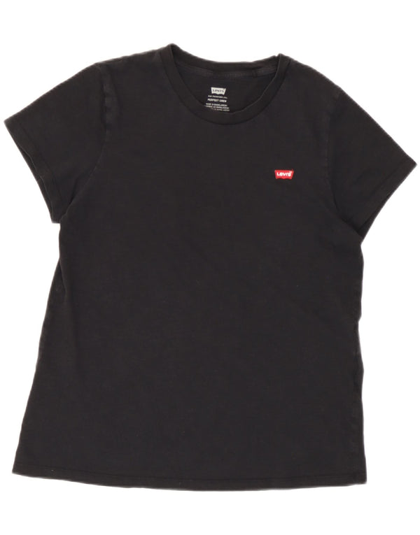 Tricou Levi's Perfect Crew pentru femei Top UK 10 Small Black Bumbac