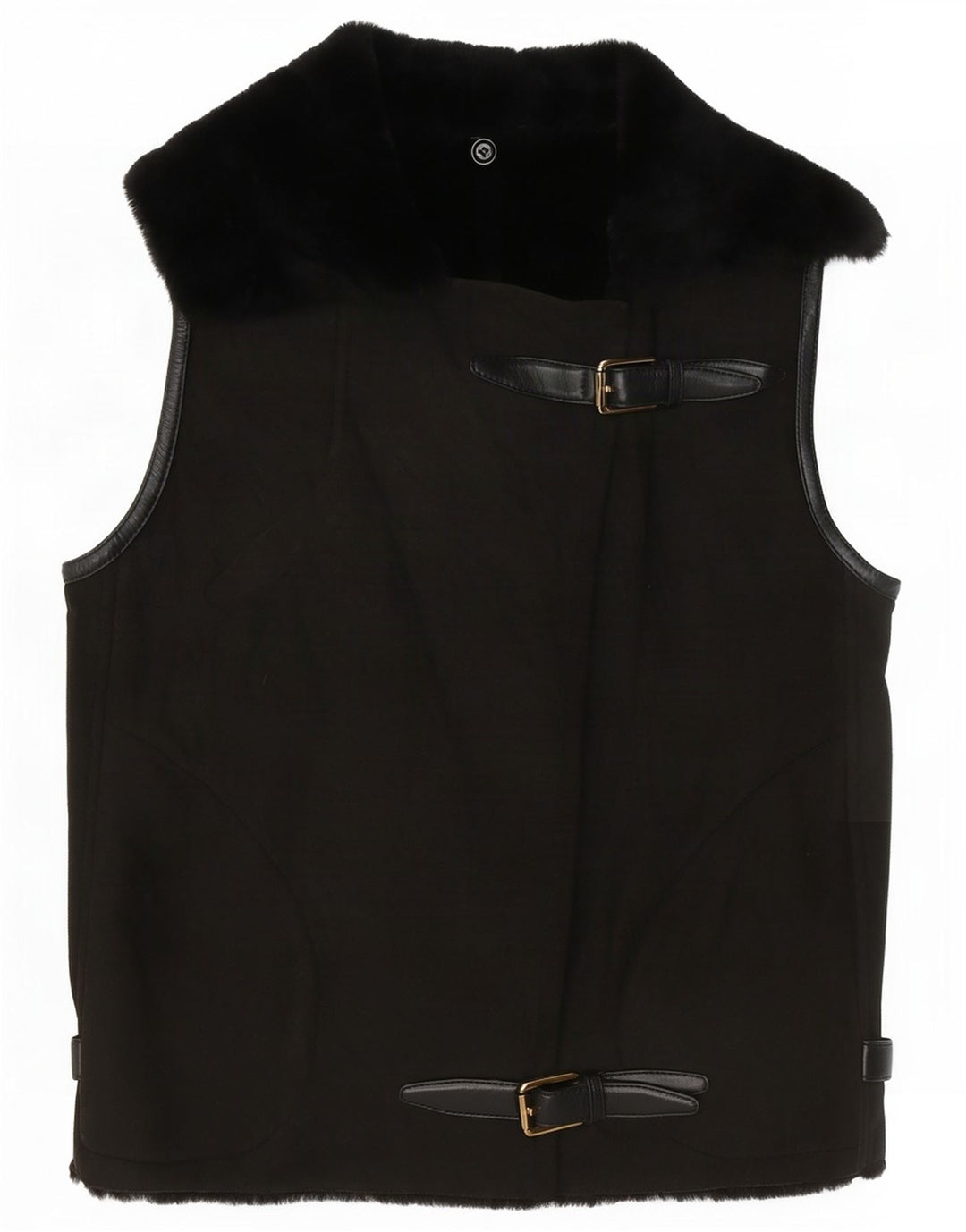 Gilet Vintage pentru Damă Crop Sherpa EU 38 Maro Mediu