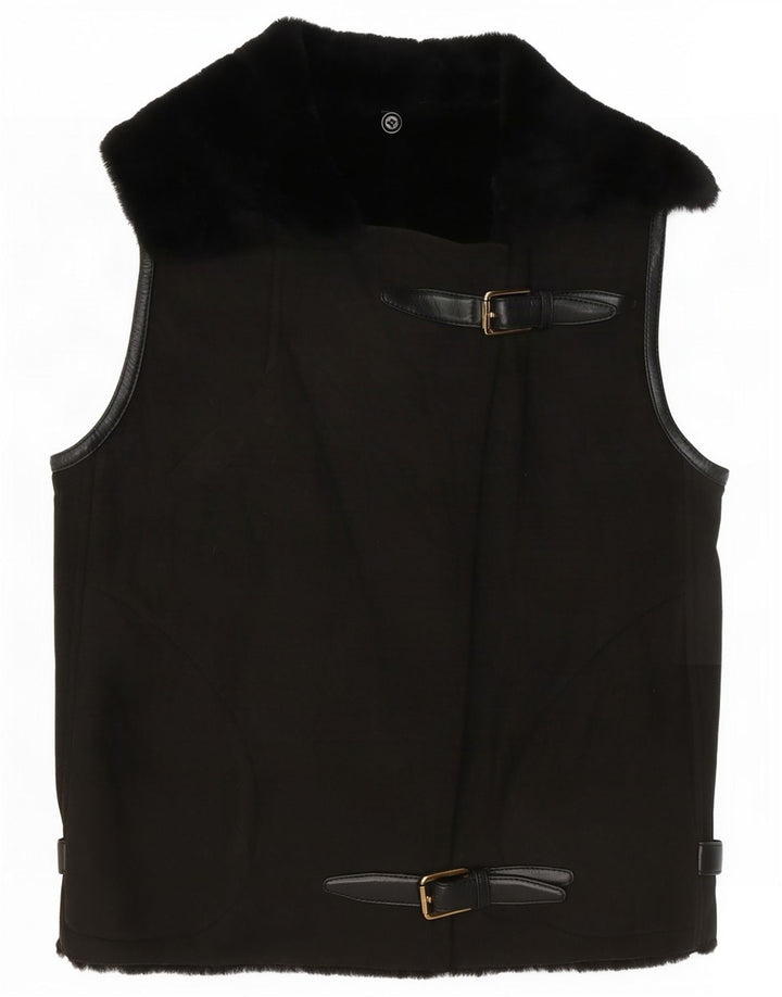 Gilet Vintage pentru Damă Crop Sherpa EU 38 Maro Mediu