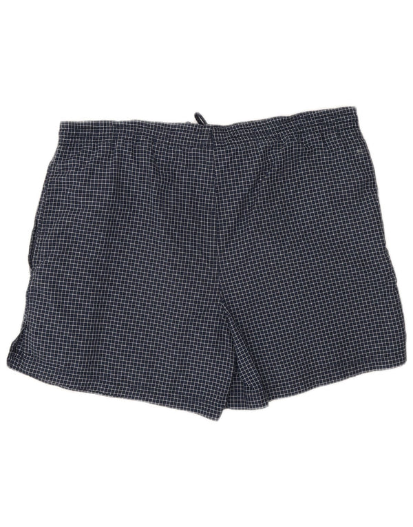Pantaloni scurți sport Umbro pentru bărbați Marea Britanie 30/32, nailon cu carouri mici, albastru marin