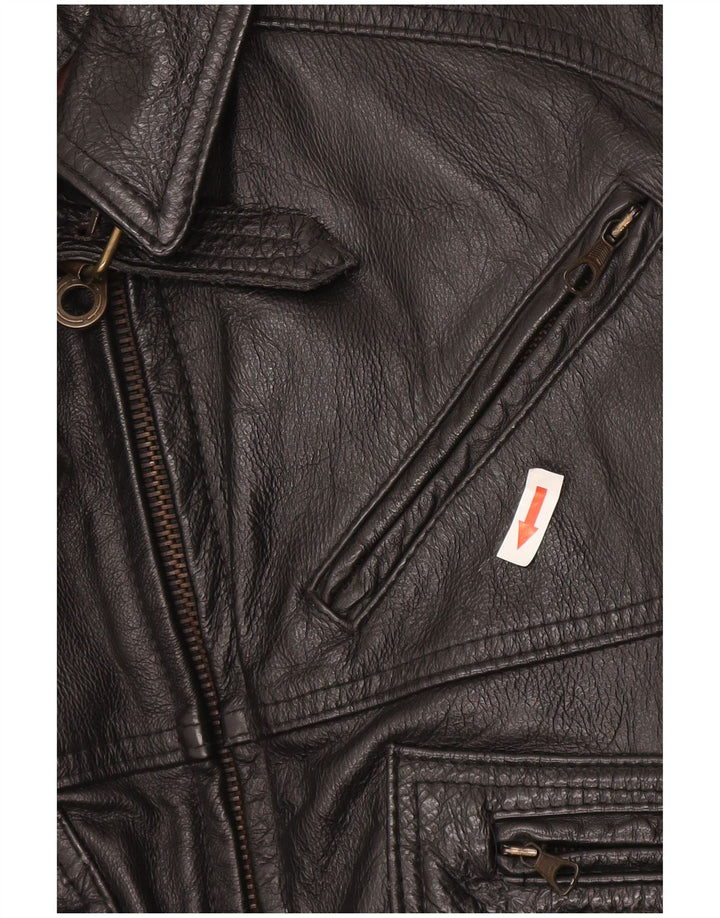 Jachetă de piele vintage pentru bărbați UK 38 Medium Black