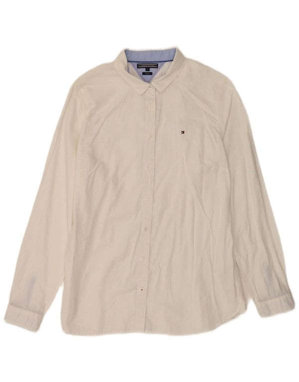 Cămașă stretch pentru femei Tommy Hilfiger US 12, mare, alb, bumbac