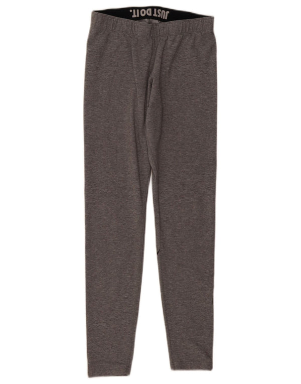 Leggings grafic Nike pentru femei UK 12, bumbac cu pete gri mediu