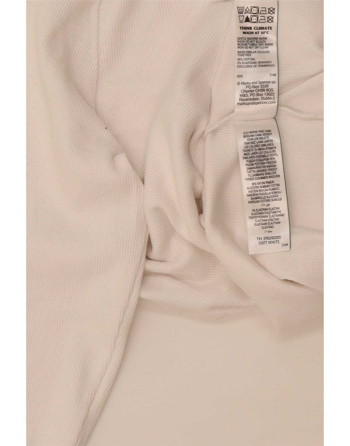Marks & Spencer Top pentru femei cu mânecă lungă UK 16, mare, alb, bumbac