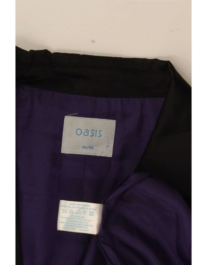 Jachetă Blazer pentru femei Oasis cu 1 nasture UK 10 Acetat negru mic