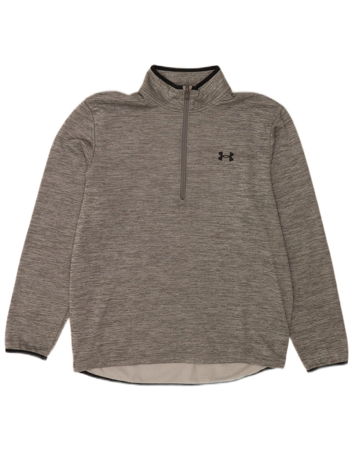 Pulover pentru bărbați Under Armour, cu fermoar, cu gât, poliester mare, cu pături gri