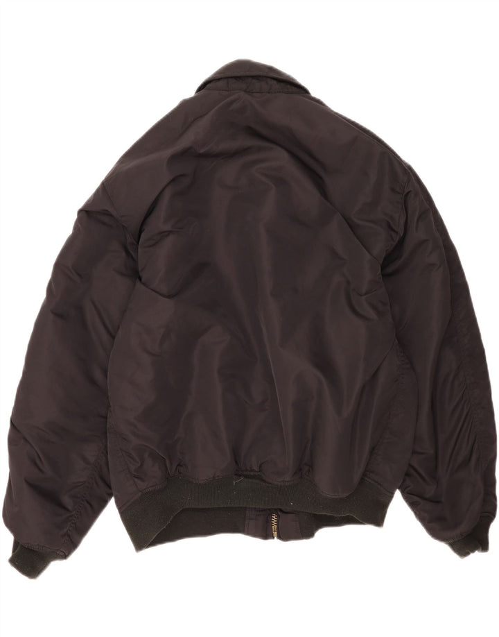 Jachetă de aviator vintage pentru bărbați, cu vreme rece, UK 40, mare, negru, nailon