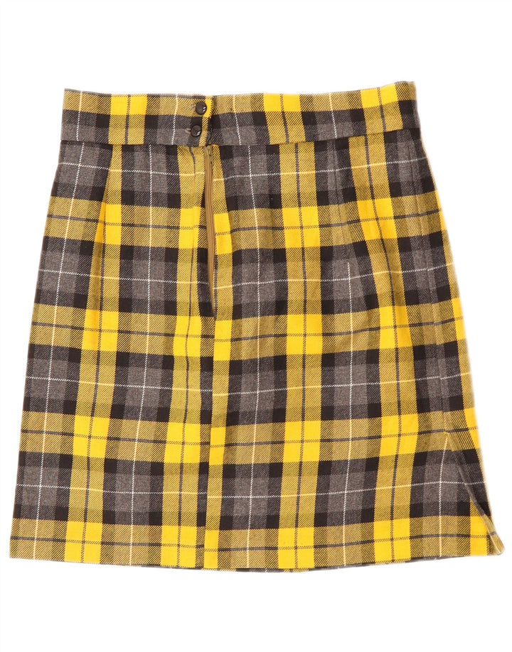Fusta Mini Vintage pentru Damă W28 Medium Yellow Check