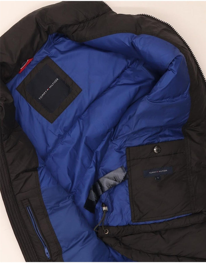 TOMMY HILFIGER Gilet căptușit pentru bărbați UK 40, mare, negru, nailon