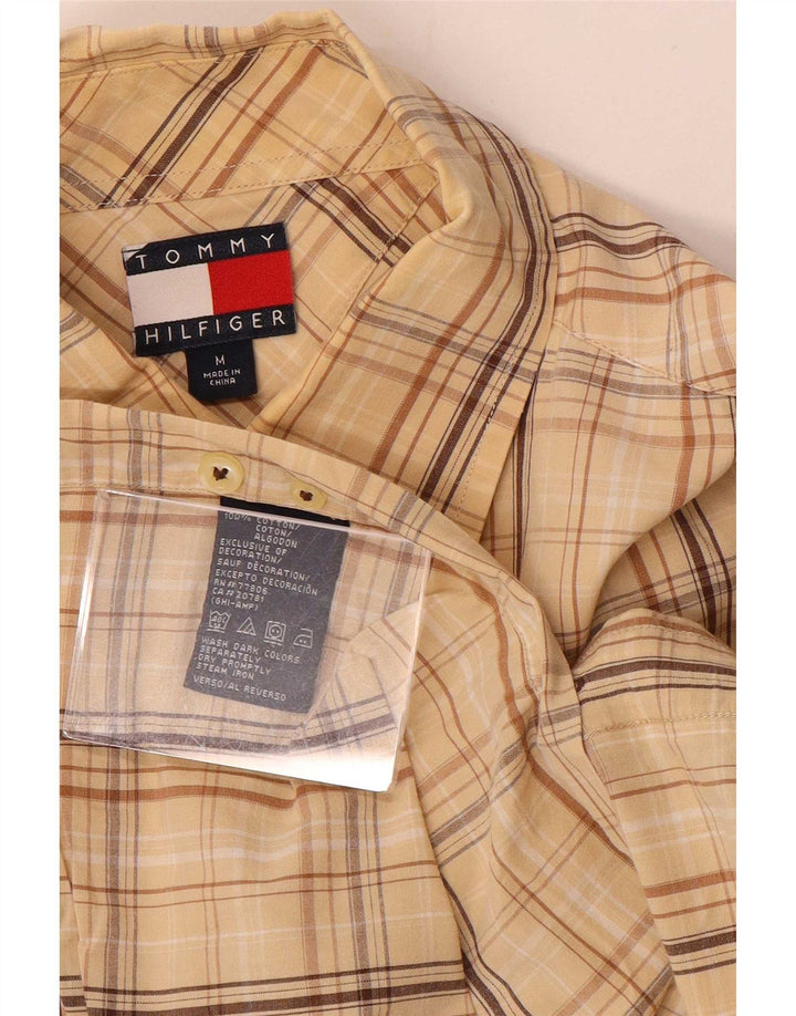 Cămașă pentru bărbați Tommy Hilfiger, bumbac cu carouri, bej mediu