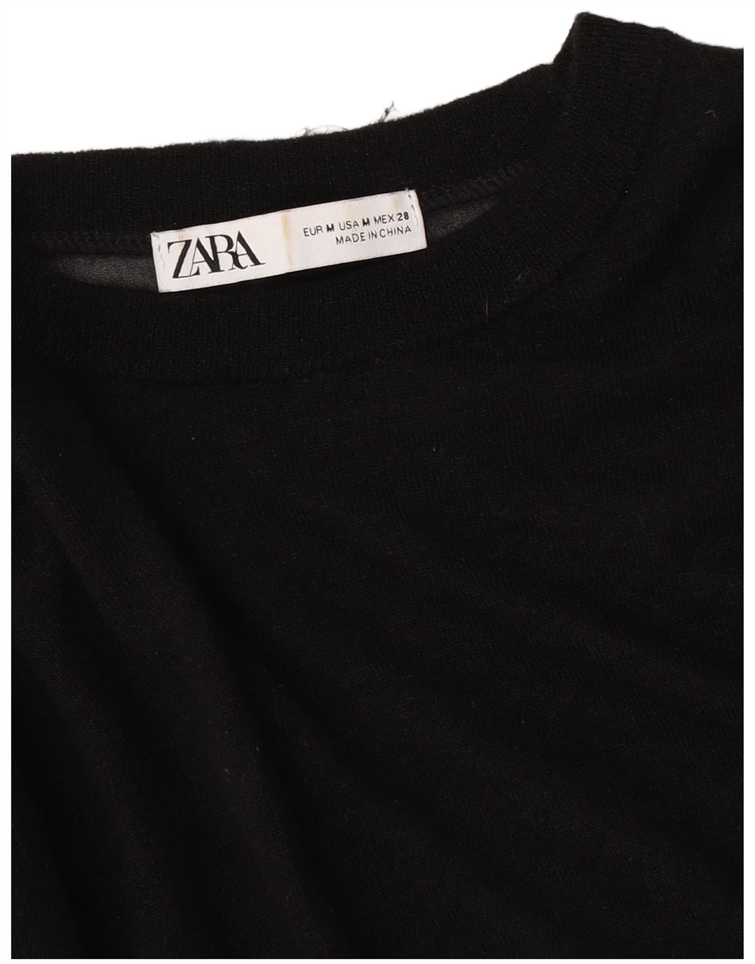 Pulover pentru femei supradimensionat cu gât de barcă Zara UK 14 Medium Negru