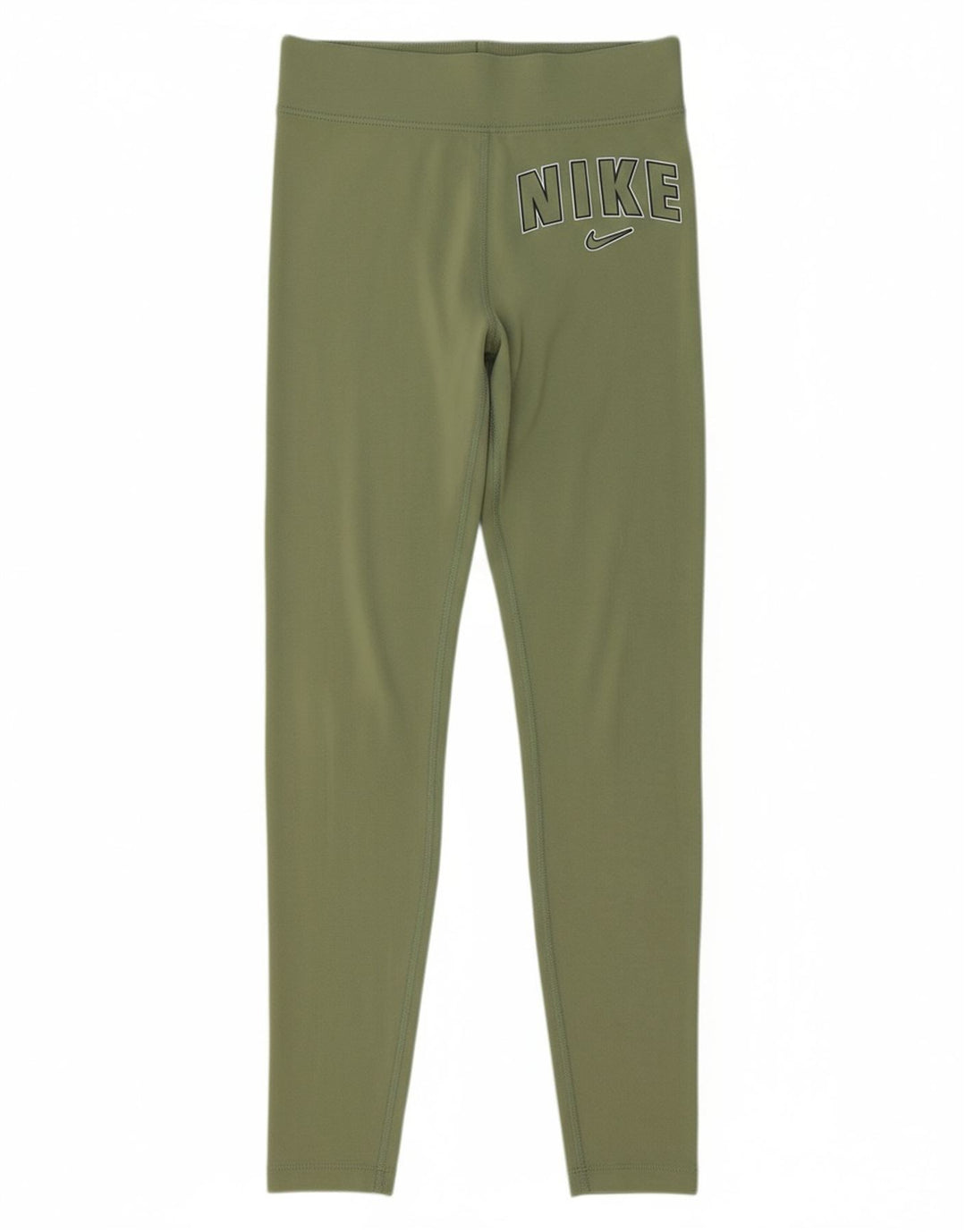 NIKE Womens Graphic Leggings UK 8 Small  Green Cotton