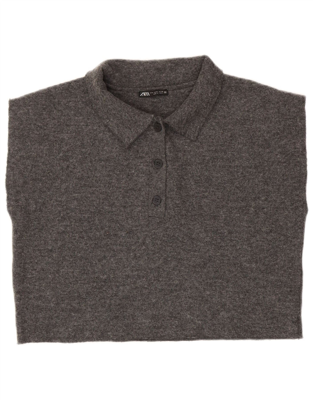 Tricou polo fără mâneci pentru femei Zara UK 14 Poliester mediu gri