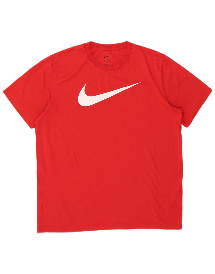 Tricou grafic Nike Dri Fit pentru bărbați Top mare din poliester roșu