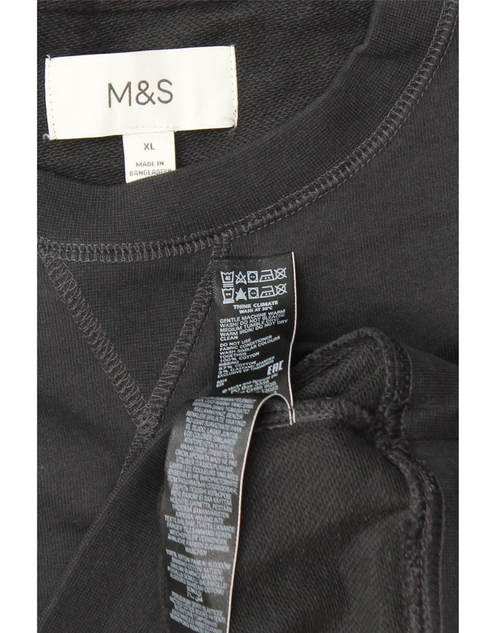 MARKS & SPENCER Hanorac pentru bărbați Pulover XL Bumbac negru