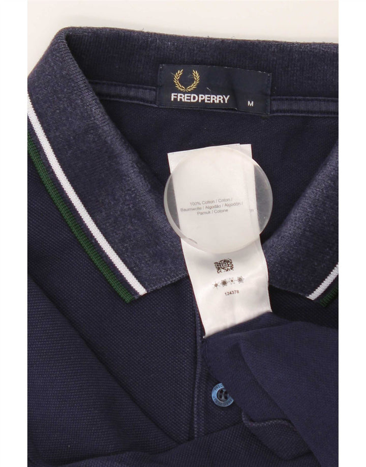 Cămașă polo Fred Perry pentru bărbați, bumbac mediu albastru bleumarin