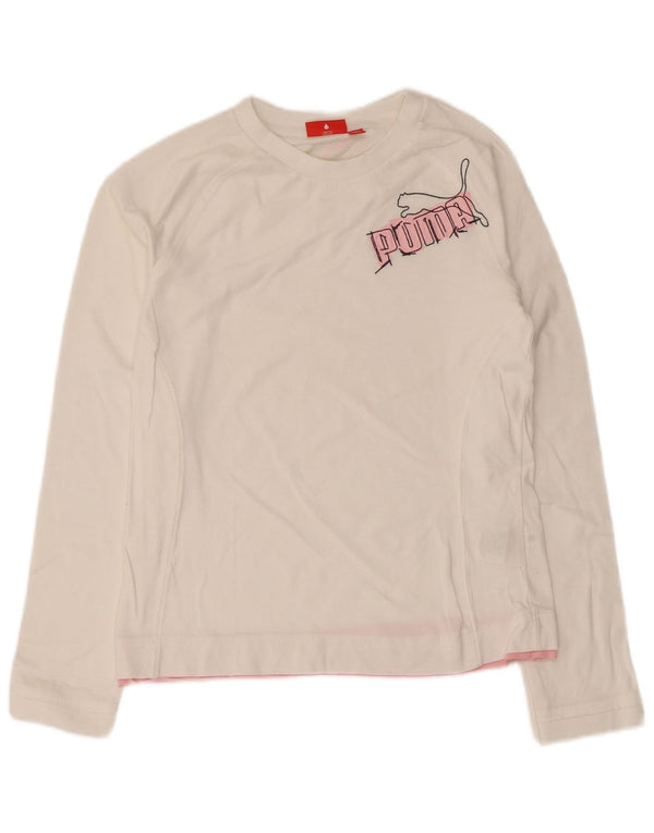 Puma Fete Top Grafic Maneca Lunga 13-14 Ani Bumbac Alb