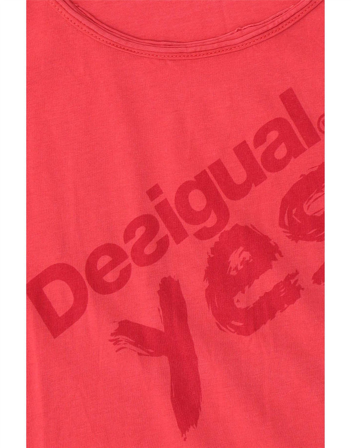 Tricou grafic Desigual pentru femei Top UK 14 Medium Pink