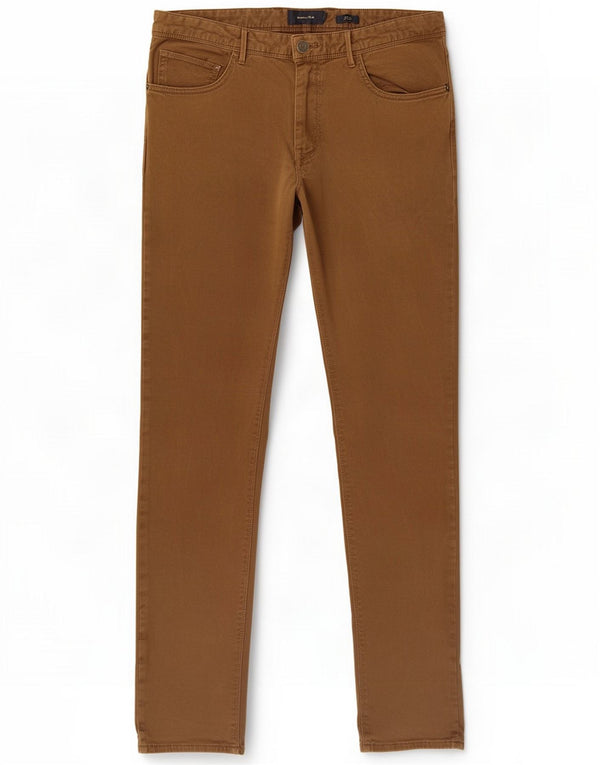 Massimo Dutti Mens Slim Chino Trousers EU 42 Large W32 L32 Brown
