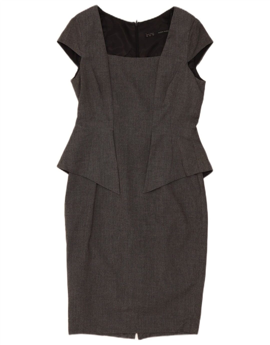 Rochie Zara Femei Peplum UK 12 Medium Gri Poliester