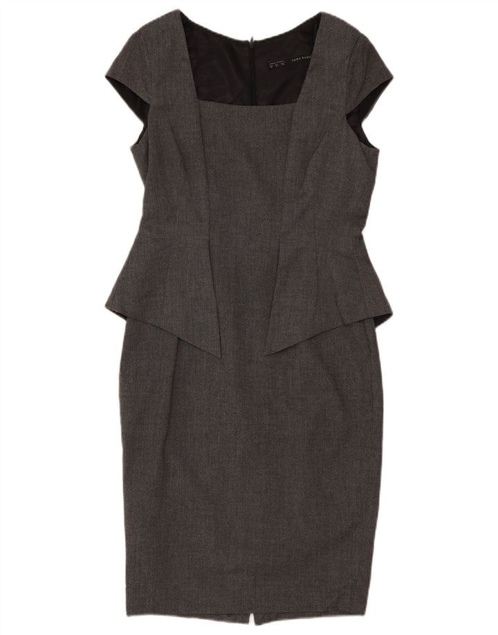 Rochie Zara Femei Peplum UK 12 Medium Gri Poliester